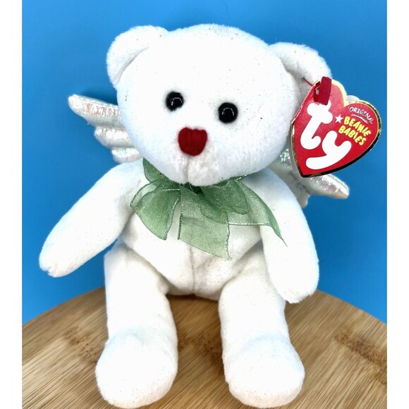 Ty Beanie Baby Hark the Angel Bear Ty Beanie Plush Stuffed Animal Toy 2007 White - Picture 3 of 8